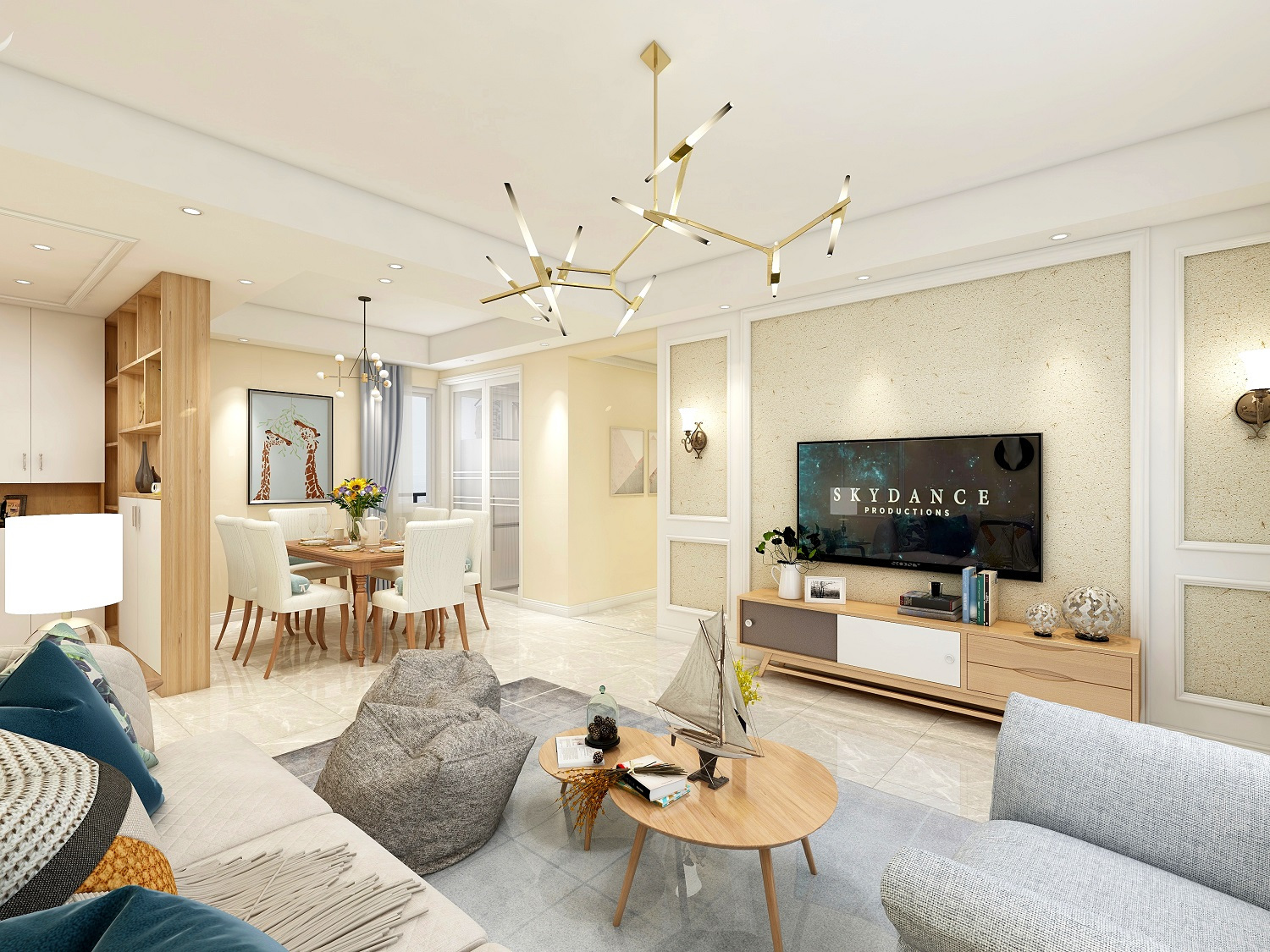 1. 根據(jù)房間功能選擇合適的燈飾